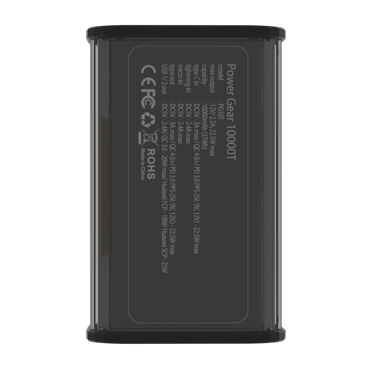 Power Gear 10000T Transparency Portable Battery